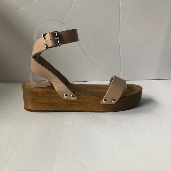 Lulus Nude Leather and Wooden Platform Sandals - Picture 5 of 10